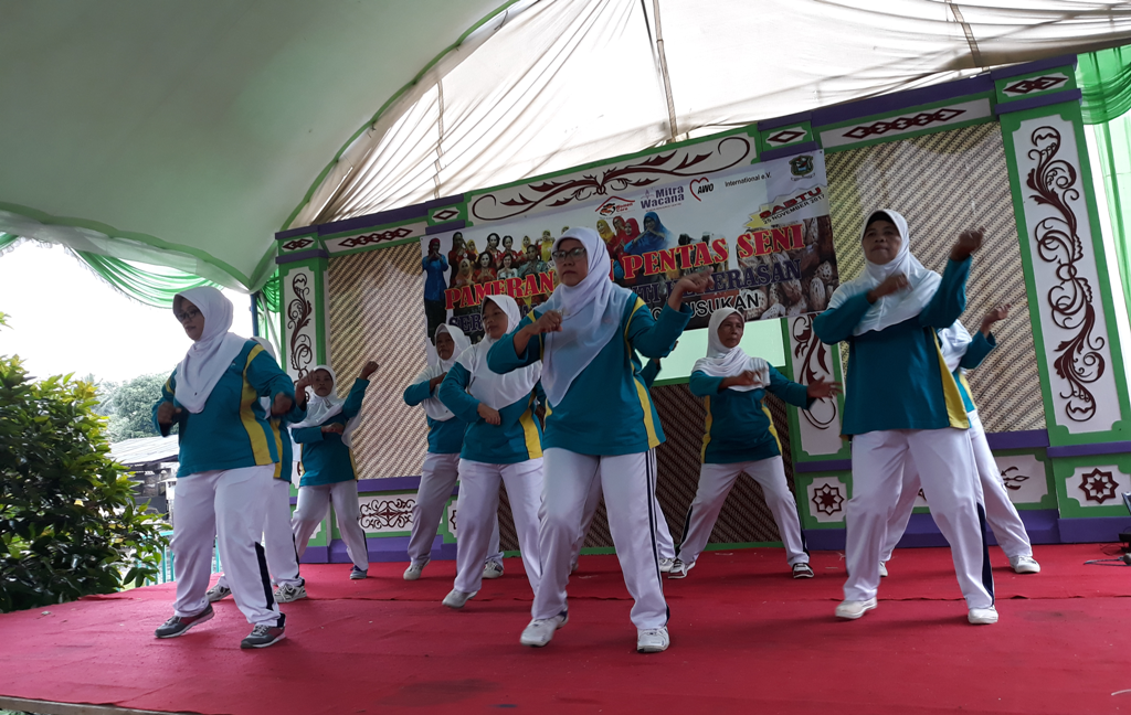 Suasana senam P3A Women Care Karangjati Banjarnegara